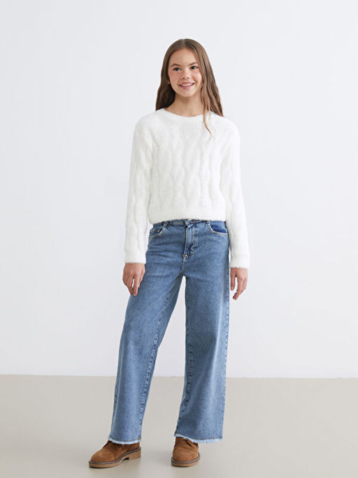 Bisiklet Yaka K?z ?ocuk Kazak