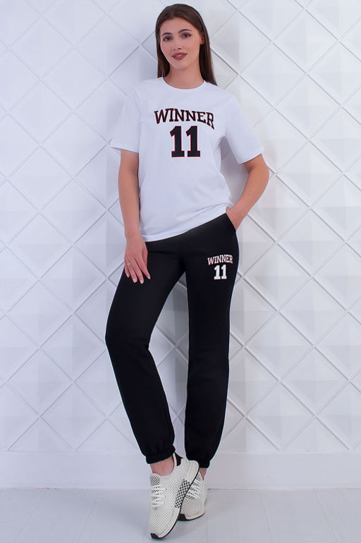 Арт. 21364 Костюм с брюками женский 42-50 (5 шт) Цвет:верх- белый, низ- черный - Калинка фото 13