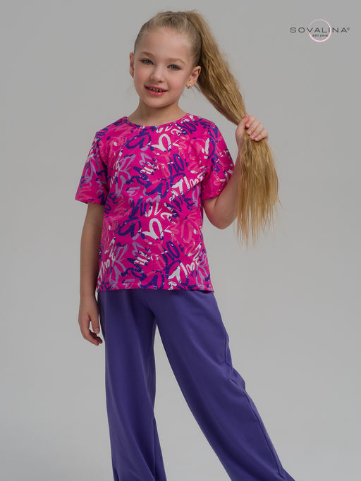 Костюм Лето надписи фуксия-верипери - Sovalina фото 13