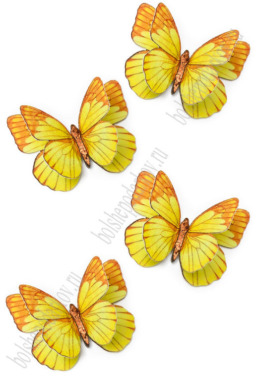 Лазерная вырубка из фетра "Бабочка" 5*4 см (10 шт) №2 несклеенная