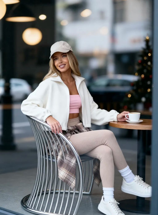 K13389 Толстовка из флиса на молнии БЕЛЫЙ