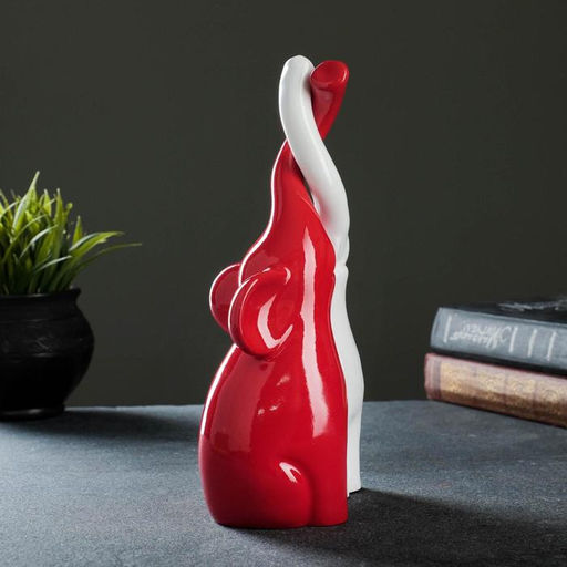 Набор фигурок «Пара слонов», белый и красный, 9×15×25 см