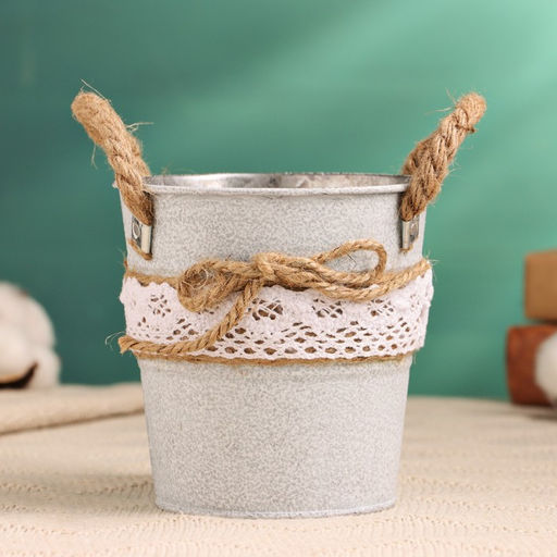 Кашпо «Ведёрко Линдберг», 10×10×11 см, серое