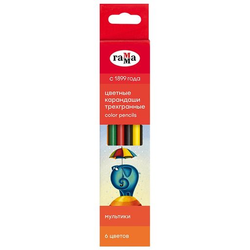 Карандаши ГАММА "Мультики" 6цв. (290122_06) трехгранные