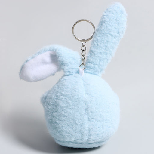 Брелок детский «Зайка», мягкая игрушка, 8 см, цвет голубой