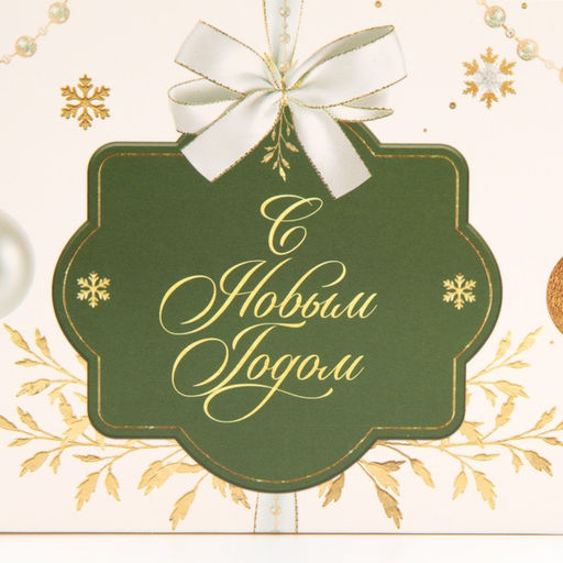 Цена за 5 шт. Коробка для капкейка «Бело-золотой Новый год», 16×8×10 см