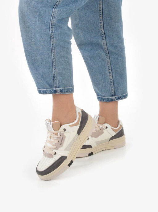 05-P232-1 DK. GRAY/BEIGE Кроссовки женские (натуральная замша, искусственная кожа)