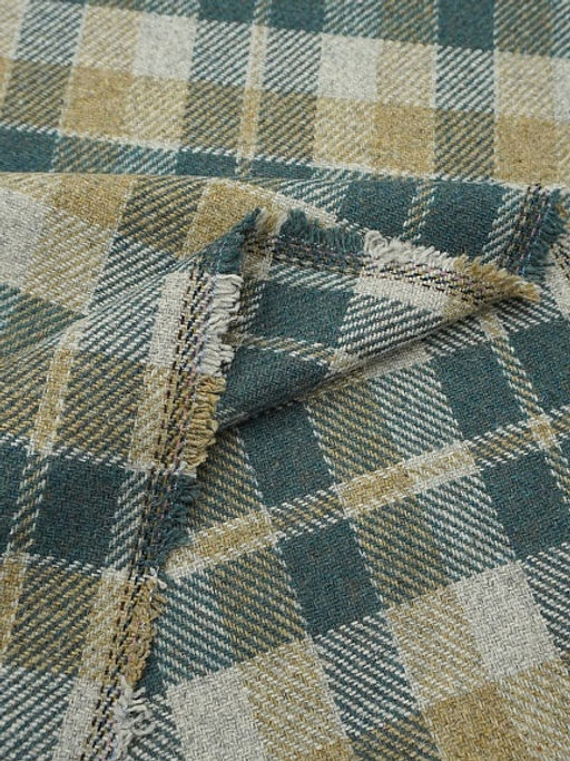 Шерсть пальтово-костюмная Твид Клетка цв.морская волна, ш.1.45м, шерсть-50%, п/э-50%, 390гр/м.кв - Купава фото 12