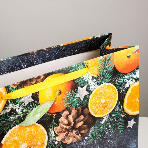 Пакет ламинированный горизонтальный Мандарины, XL 49 40 19 см - Дарите счастье фото 3