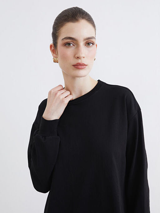 Bisiklet Yaka Sweat Elbise