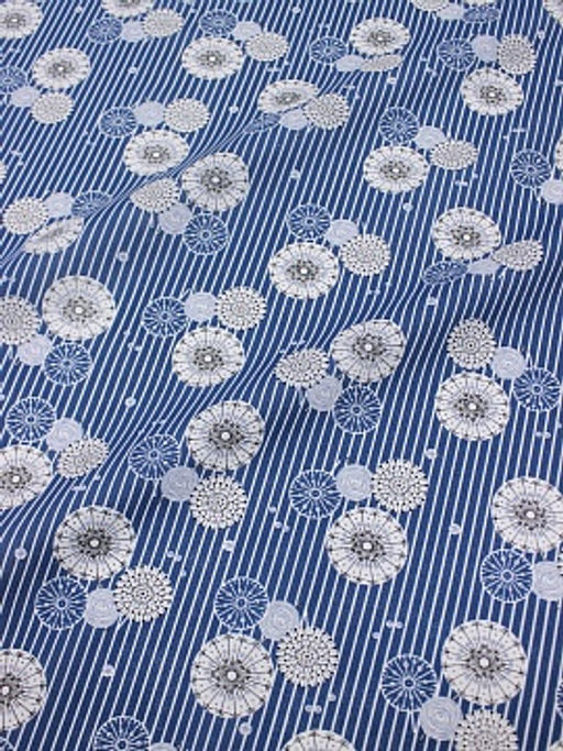 Бязь Абстрактные одуванчики цв.синий, ш.1.5м, хлопок-100%, 120гр/м.кв