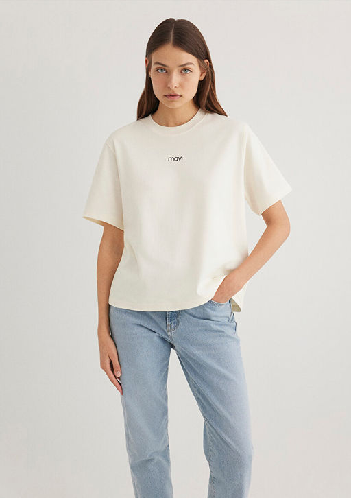 Mavi Logo Bask?l? Beyaz Tisort  фото 2