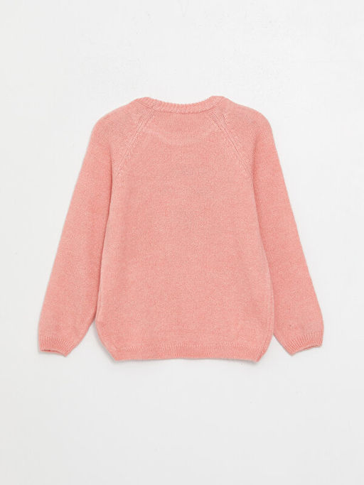 Bisiklet Yaka Desenli Uzun Kollu K?z ?ocuk Triko Kazak - Waikiki фото 2