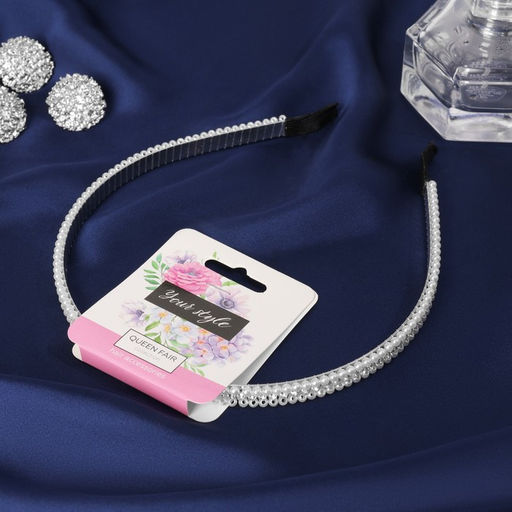 Цена за 2 шт. Ободок для волос «Лира», 0.8 см, белый