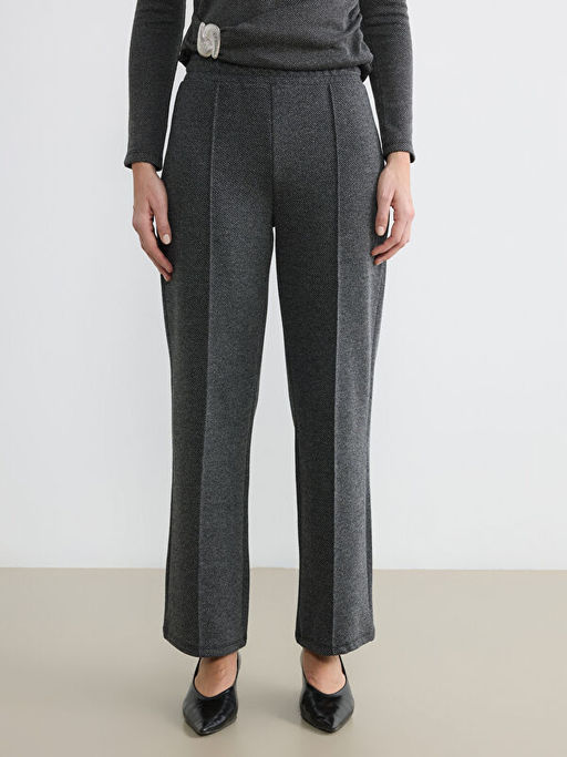 Loose Fit Desenli Kad?n Pileli Pantolon