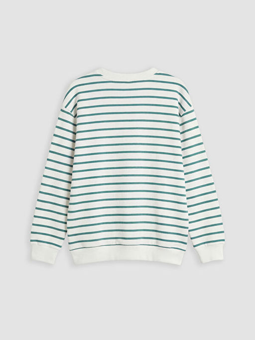 Bisiklet Yaka ?izgili Erkek ?ocuk Sweatshirt