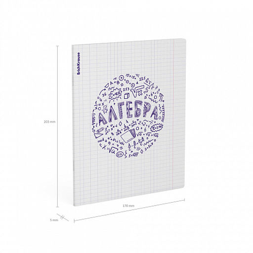 АКЦИЯ Цена за 5 шт. Тетрадь общая ученическая с пластиковой обложкой на скобе ErichKrause Chaos, Алгебра, 48 листов, клетка