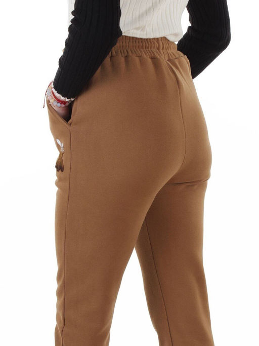 MD54 BROWN Брюки спортивные утепленные женские (85% хлопок, 10% полиэстер, 5% спандекс)