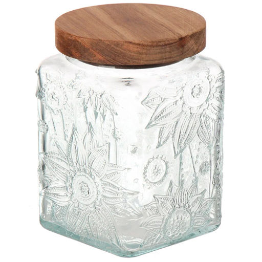 Банка для сыпучих продуктов стекло 0.7 л 9.3х9.3х13.9 см с крышкой Бохо Y4-9014 (485985) /DANIKS/