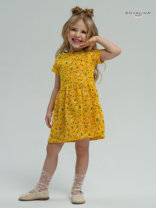 Платье Лето цветы на горчице - Sovalina фото 7