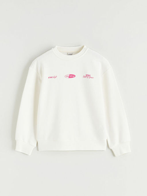 Bask?l? K?z ?ocuk Sweatshirt