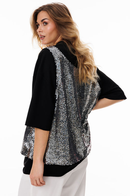 Блуза Lars Style 1054 черный, металлик
