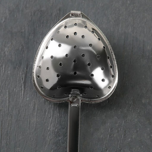 Цена за 2 шт. Ситечко для чая Доляна Сердце, 14.5?4 см, нержавеющая сталь, серебристое