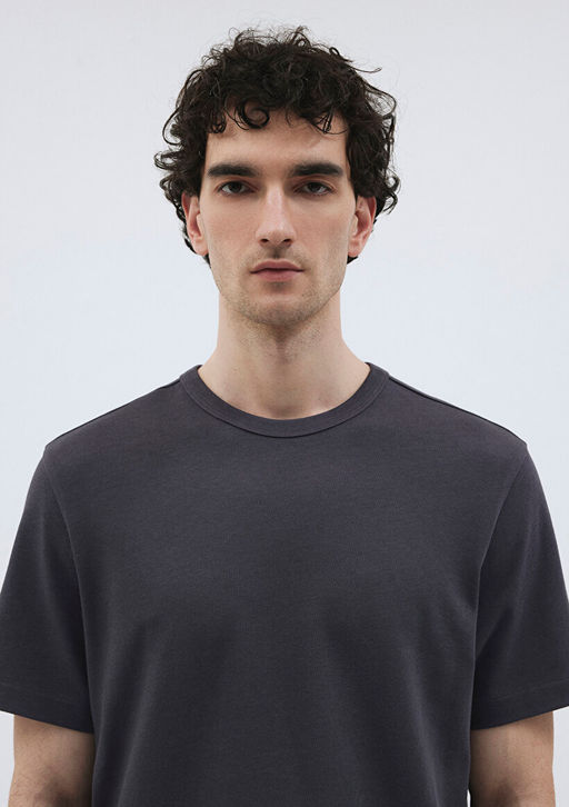 Antrasit Premium Basic Tisort - Mavi фото 5