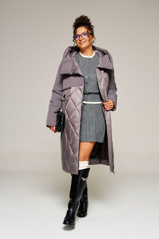 Пальто Beautiful Free 8023 дымчато-лиловый