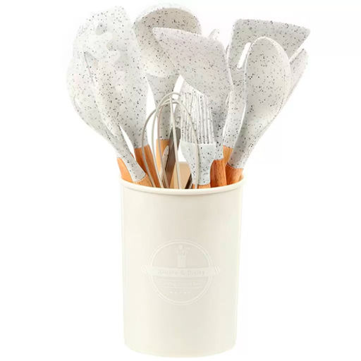 Набор кухонных принадлежностей 12 предметов силикон на подставке B030058 (492456) /DANIKS/