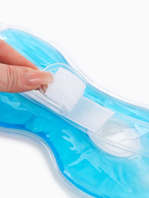 Маска для лица гидрогелевая, охлаждающая/согревающая, 23?10?0.5 см, синяя