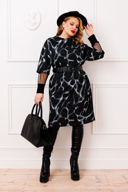 Платье AGATTI 5814-1 Черный с серым