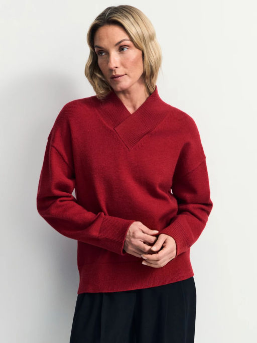 Джемпер оверсайз с V-образной горловиной / Zarina  фото 3