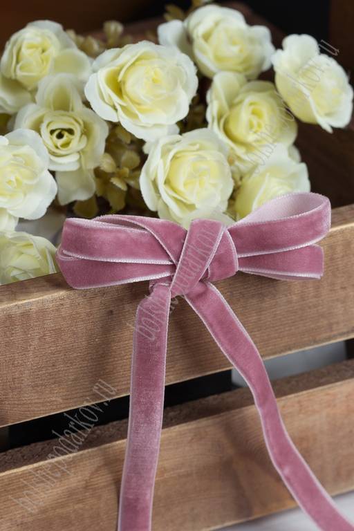 Лента бархатная 1 см*50 ярд (SF-2323) пенка №222