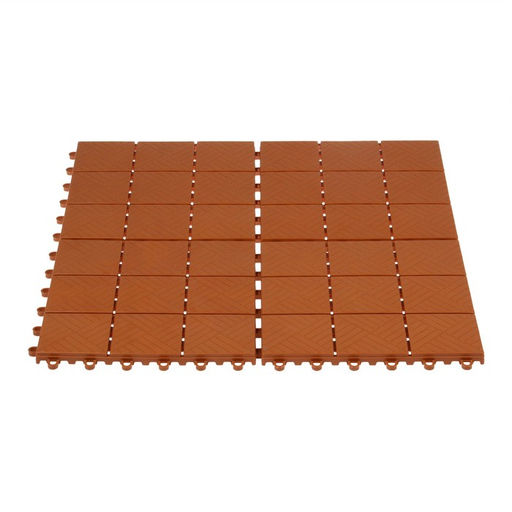 Цена за 11 шт. Модульное покрытие, 30 × 30 см, пластик, терракотовое, 1 шт.