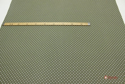 Муслин двухслойный с эф.жатости Горох на сером хаки, ш.1.41м, хл-100%, 120гр/м.кв - Купава фото 3