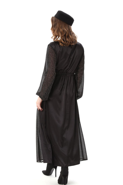 Платье NIKVA н991-4 чёрный и белый горох  фото 5