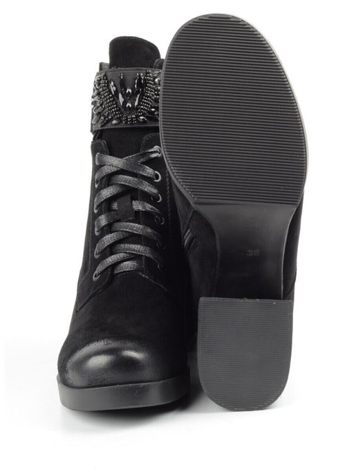 04-XR135-1 BLACK Ботинки зимние женские (натуральная замша, натуральный мех)