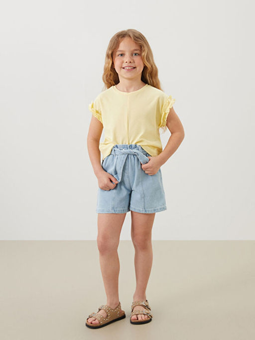 Beli Lastikli K?z ?ocuk Jean ?ort