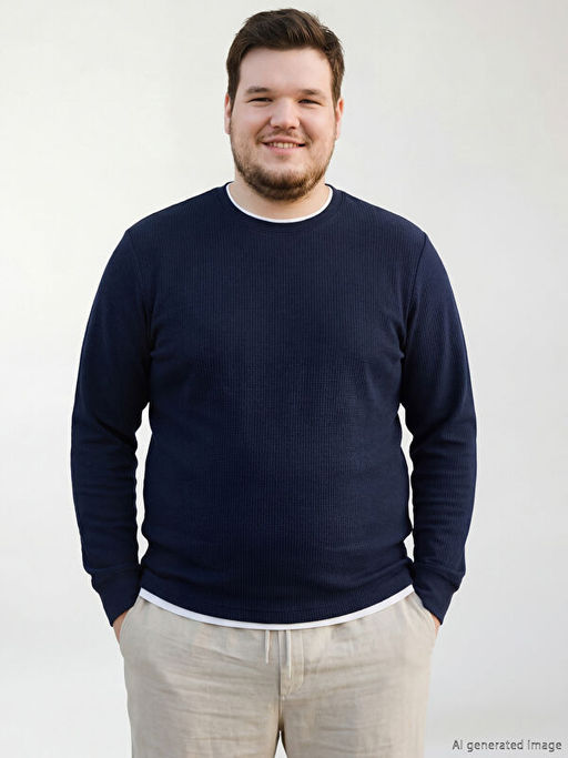 Bisiklet Yaka Uzun Kollu Erkek Ti??rt