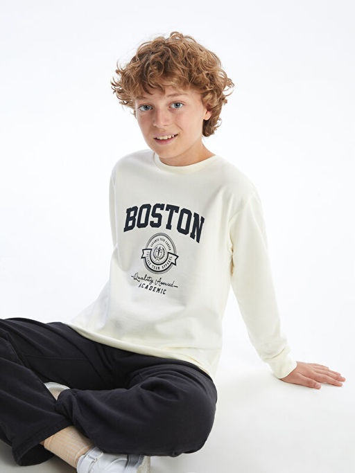 Bisiklet Yaka Erkek ?ocuk Sweatshirt