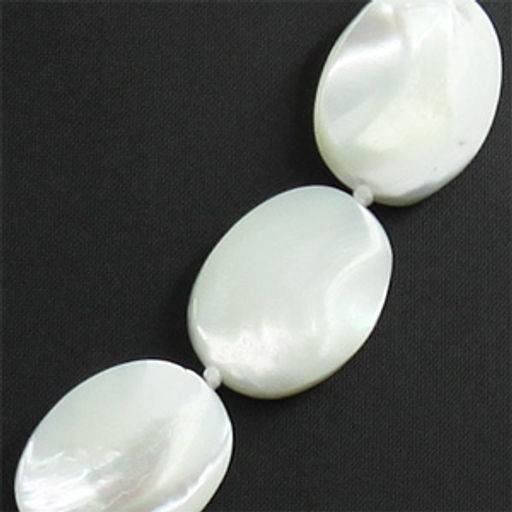 Перламутр белый (Индонезия), плоские овалы 13х18мм, бусы 44...48см