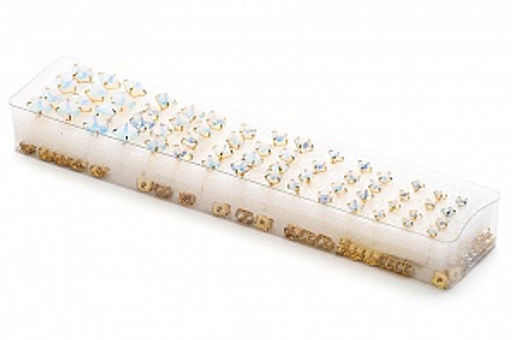 Набор серьги-гвоздики PR1468 лун.камень/зол