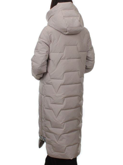 H268 GRAY BEIGE Пальто зимнее женское (170 гр. холлофайбер)