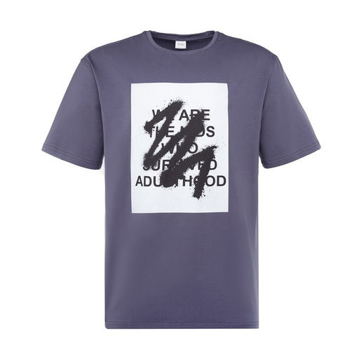 Футболка мужская MINAKU "Text" цвет серый, р-р 54