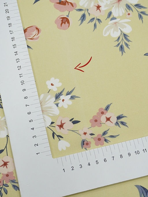 Штапель Цветочная элегия цв.соломенно-желтый, СОРТ2, ш.1.45м, вискоза-100%, 100гр/м.кв - Купава фото 9