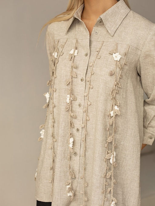 Рубашка лен 60%, вискоза 40% - Волтри фото 2