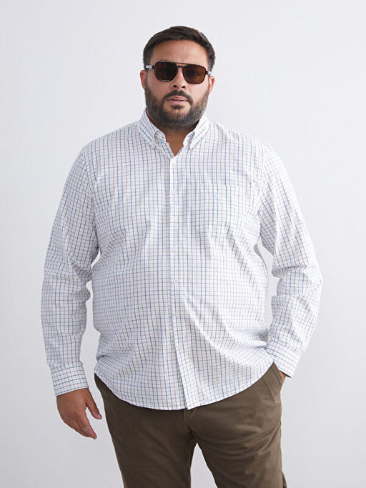 Regular Fit Uzun Kollu Ekose Poplin Erkek G?mlek