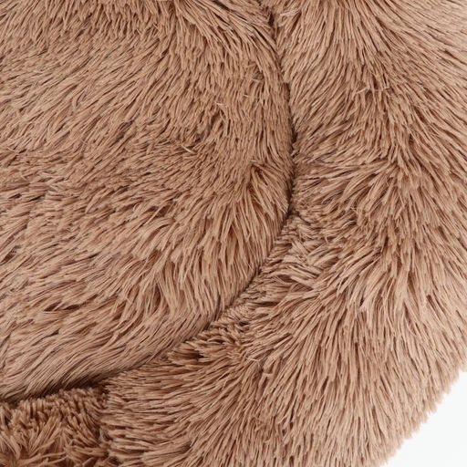 Лежанка для собак и кошек, длинный мех, 80 х 80 х 25 см, коричневая - Пижон фото 5