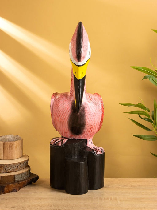 Сувенир «Пеликан», 17×17×50 см, дерево, розовый